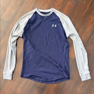 Under Armour Men's Navy and Light Gray Long Sleeve Tee